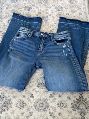 KanCan Dark Blue Distressed Flare Jeans